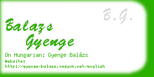 balazs gyenge business card