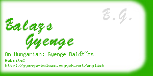 balazs gyenge business card